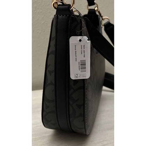 Guess JG917769 Black Coal Easley Mini Top Zip Crossbody/Shoulder Bag - Picture 5 of 12